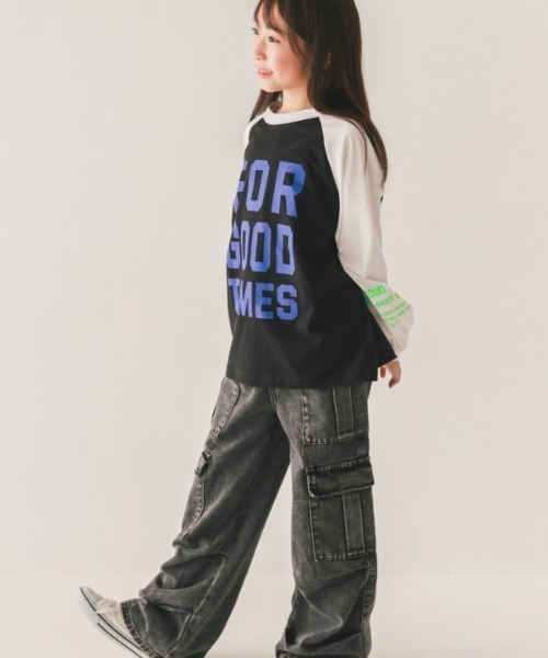 jeans-b（ジーンズベー）の「Jeans-b/ジーンズベー FOR GOODロングＴシャツ（Tシャツ/カットソー・キッズ・アイボリー/ブラック/オフホワイト・130cm/140cm/150cm/160cm）」の15枚目の写真