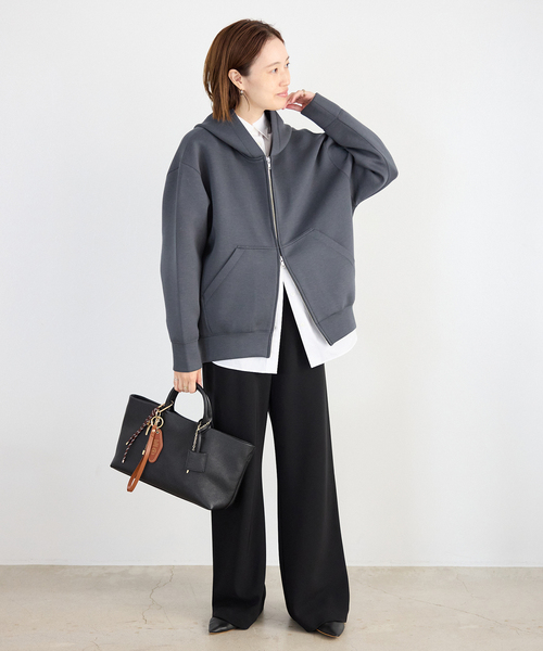 SLOBE IENA（スローブイエナ）の「《追加4》SLOBE レザートートバッグ（トートバッグ・レディース・ブラック/カーキ・FREE）」の7枚目の写真