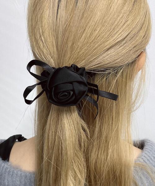 WEGO（ウィゴー）の「WEGO/ローズリボンヘアゴム（ヘアゴム・レディース・オフホワイト/ブラック・FREE）」の3枚目の写真