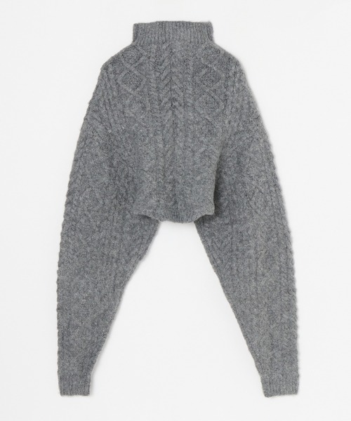 BEEDEN(ビーデン)の「LOOSE CABLE BOLERO TOPS(カーディガン/ボレロ・レディース・グレー/ブラック・FREE)」の11枚目の写真