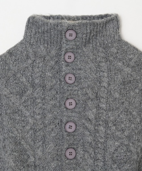 BEEDEN(ビーデン)の「LOOSE CABLE BOLERO TOPS(カーディガン/ボレロ・レディース・グレー/ブラック・FREE)」の12枚目の写真