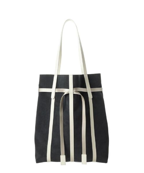 HIROKO HAYASHI(ヒロコハヤシ)の「PANIER CAMOSCIO(パニエ カモッショ)トートバッグ(トートバッグ・レディース・チャコール/ライトグリーン系・00)」の2枚目の写真