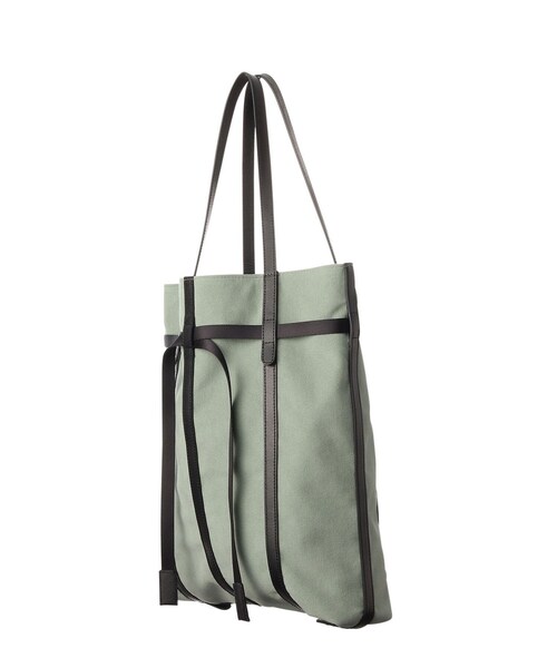 HIROKO HAYASHI(ヒロコハヤシ)の「PANIER CAMOSCIO(パニエ カモッショ)トートバッグ(トートバッグ・レディース・チャコール/ライトグリーン系・00)」の4枚目の写真