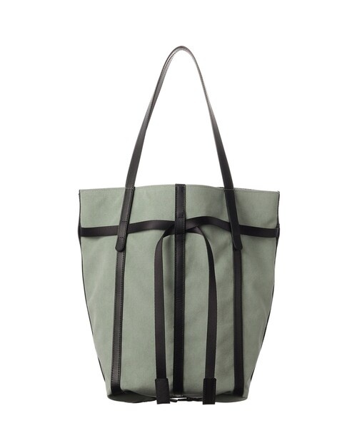 HIROKO HAYASHI(ヒロコハヤシ)の「PANIER CAMOSCIO(パニエ カモッショ)トートバッグ(トートバッグ・レディース・チャコール/ライトグリーン系・00)」の8枚目の写真
