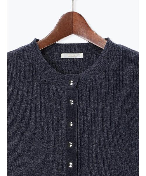 Te chichi(テチチ)の「モールリブカーディガン(カーディガン/ボレロ・レディース・ブラウン/チャコールグレー/グレー・F)」の6枚目の写真