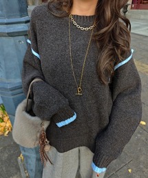 esutoreja | バイカラーニットプルオーバー(ニット/セーター)