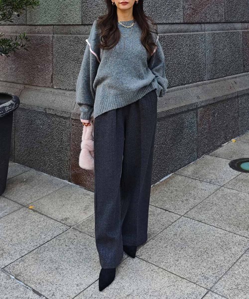 esutoreja(エストレジャ)の「バイカラーニットプルオーバー(ニット/セーター・レディース・ブラウン/グレー・FREE)」の16枚目の写真