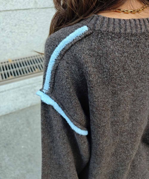 esutoreja(エストレジャ)の「バイカラーニットプルオーバー(ニット/セーター・レディース・ブラウン/グレー・FREE)」の20枚目の写真