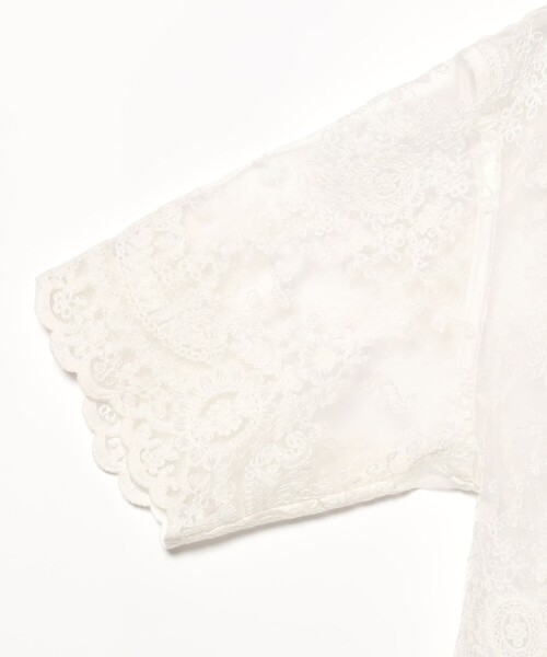 fennica（フェニカ）の「dahl'ia / チュールレース オーガンジー シャツ（シャツ/ブラウス・レディース・ホワイト/ブラック・ONE SIZE）」の5枚目の写真