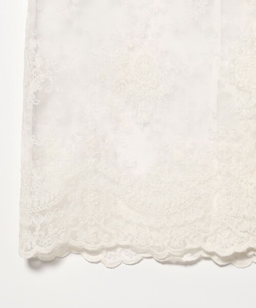 fennica（フェニカ）の「dahl'ia / チュールレース オーガンジー シャツ（シャツ/ブラウス・レディース・ホワイト/ブラック・ONE SIZE）」の6枚目の写真