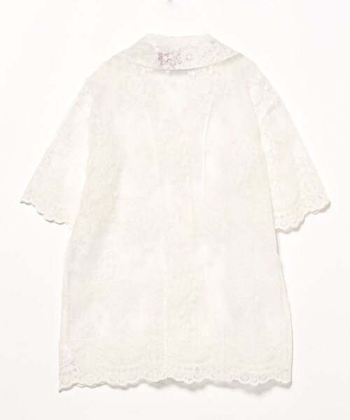 fennica（フェニカ）の「dahl'ia / チュールレース オーガンジー シャツ（シャツ/ブラウス・レディース・ホワイト/ブラック・ONE SIZE）」の7枚目の写真