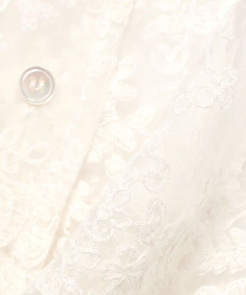 fennica（フェニカ）の「dahl'ia / チュールレース オーガンジー シャツ（シャツ/ブラウス・レディース・ホワイト/ブラック・ONE SIZE）」の8枚目の写真