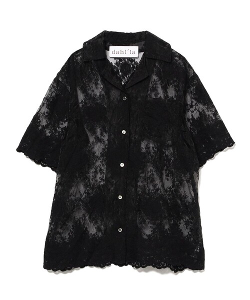 fennica（フェニカ）の「dahl'ia / チュールレース オーガンジー シャツ（シャツ/ブラウス・レディース・ホワイト/ブラック・ONE SIZE）」の10枚目の写真