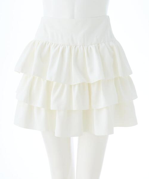 INGNI(イング)の「フリルミニスカパン(スカート・レディース・ブラック/オフホワイト・FREE)」の3枚目の写真