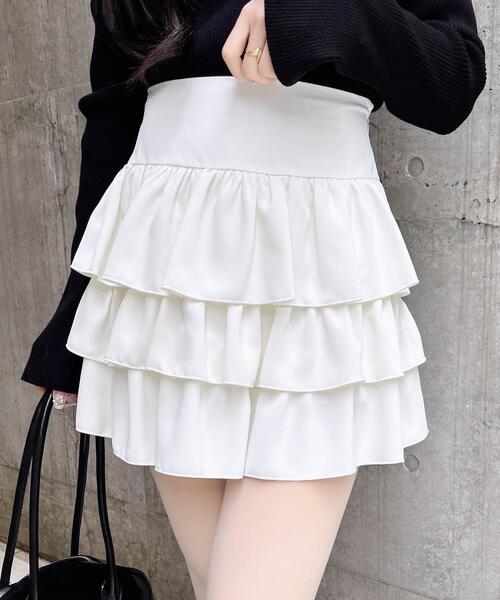 INGNI(イング)の「フリルミニスカパン(スカート・レディース・ブラック/オフホワイト・FREE)」の7枚目の写真