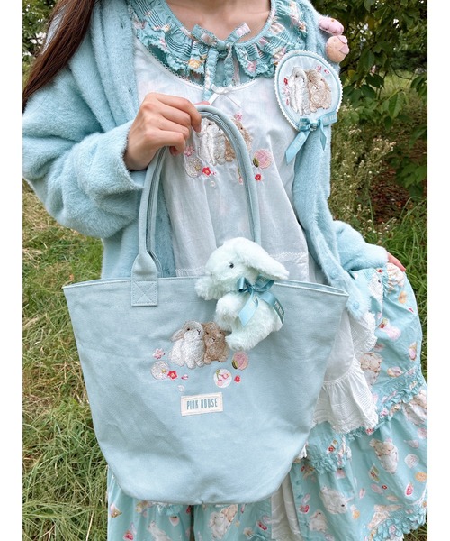 幸見うさぎ刺繍バッグ（トートバッグ）｜PINK HOUSE（ピンクハウス）の
