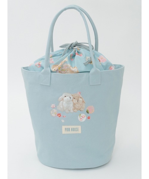 PINK HOUSE(ピンクハウス)の「幸見うさぎ刺繍バッグ(トートバッグ・レディース・ブラック/ピンク/レッド/ライトグリーン/スカイブルー・フリー)」の14枚目の写真