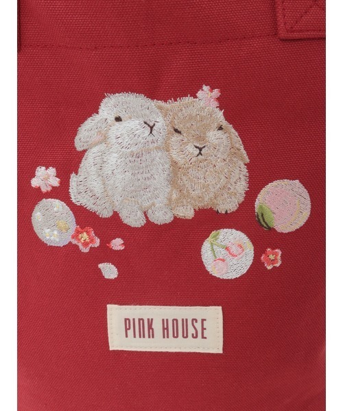PINK HOUSE(ピンクハウス)の「幸見うさぎ刺繍バッグ(トートバッグ・レディース・ブラック/ピンク/レッド/ライトグリーン/スカイブルー・フリー)」の10枚目の写真
