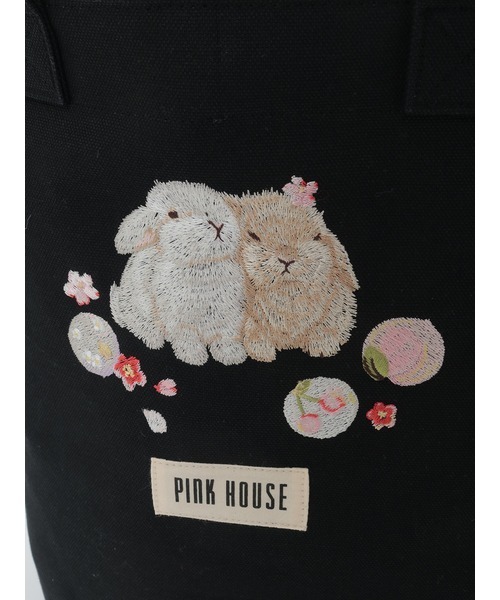 PINK HOUSE(ピンクハウス)の「幸見うさぎ刺繍バッグ(トートバッグ・レディース・ブラック/ピンク/レッド/ライトグリーン/スカイブルー・フリー)」の20枚目の写真