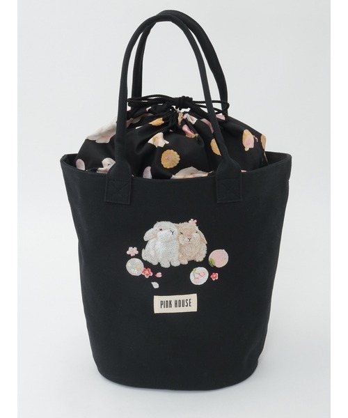 PINK HOUSE(ピンクハウス)の「幸見うさぎ刺繍バッグ(トートバッグ・レディース・ブラック/ピンク/レッド/ライトグリーン/スカイブルー・フリー)」の18枚目の写真