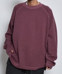 DOUBLE STEAL（ダブルスティール）の「DSスリット入りピグメントワッフルラグランロンT（Tシャツ/カットソー）」