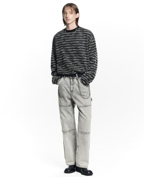 ALAND（エーランド）の「MAISON MINED／MIXED ブークレニット（ニット/セーター・メンズ・ブラック・MEDIUM）」の2枚目の写真