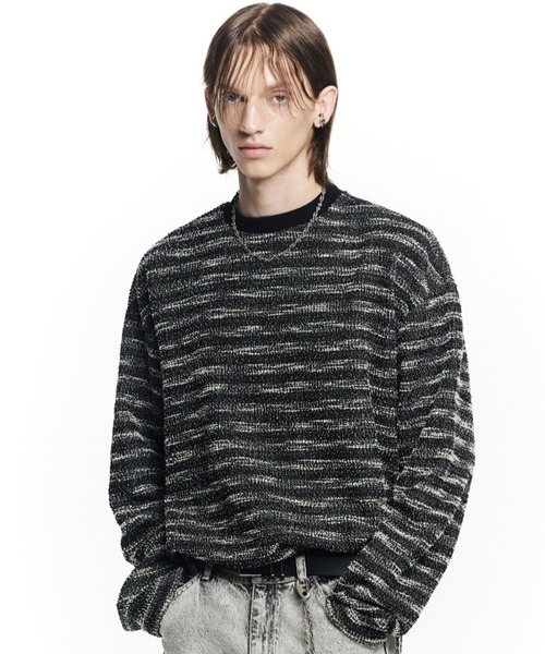 ALAND（エーランド）の「MAISON MINED／MIXED ブークレニット（ニット/セーター・メンズ・ブラック・MEDIUM）」の7枚目の写真