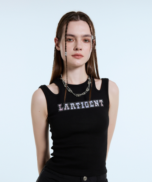 LARTIGENT(ラーティゼン)の「L11 CUTOUT SLEEVELESS(BLACK)(Tシャツ/カットソー・レディース・その他・FREE)」の3枚目の写真