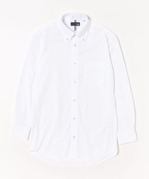 TAKA-Q（タカキュー）の「ワイシャツ メンズ ストレッチ 吸水速乾 ノンアイロン ボタンダウン 長袖 ビジネス ドレス NEWスタンダードフィット（ビジネスシャツ・メンズ・ホワイト・首回り41cm-裄丈82cm/首回り39cm-裄丈84cm/首回り39cm-裄丈80cm/首回り37cm-裄丈80cm/首回り45cm-裄丈86cm/首回り43cm-裄丈86cm/首回り43cm-裄丈82cm/首回り41cm-裄丈86cm）」の2枚目の写真