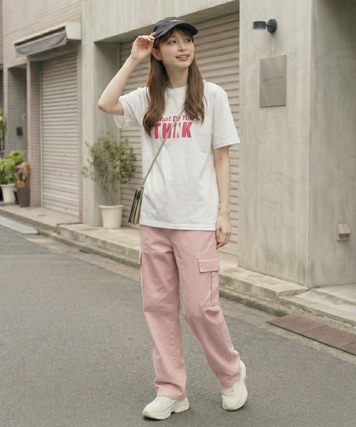 September SEOUL(セプテンバーソウル)の「メッセージロゴ プリントTシャツ(Tシャツ/カットソー・レディース・ホワイト/グリーン・FREE)」の3枚目の写真