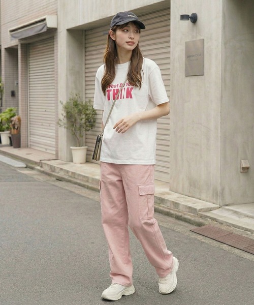 September SEOUL(セプテンバーソウル)の「メッセージロゴ プリントTシャツ(Tシャツ/カットソー・レディース・ホワイト/グリーン・FREE)」の5枚目の写真