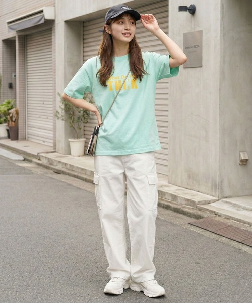 September SEOUL(セプテンバーソウル)の「メッセージロゴ プリントTシャツ(Tシャツ/カットソー・レディース・ホワイト/グリーン・FREE)」の8枚目の写真