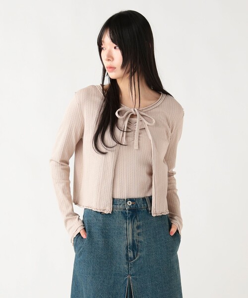 BEAMS HEART(ビームスハート)の「ヴィンテージ風 ツインカットソー(セットアイテム)(Tシャツ/カットソー・レディース・ピンク/ベージュ/チャコールグレー/ブラック系その他4/ブラウン系その他/レッド系その他2・FREE)」の1枚目の写真
