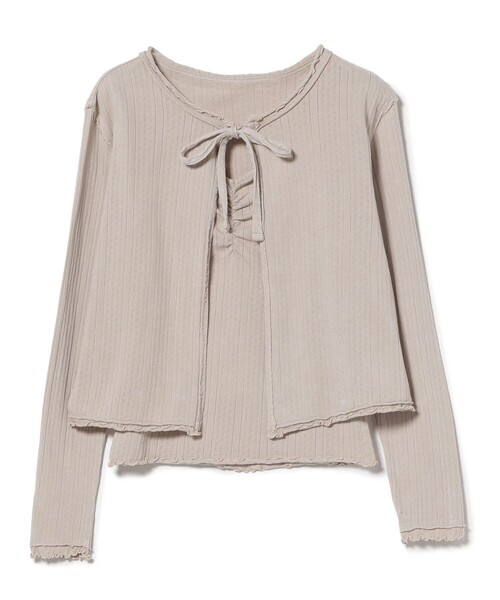 BEAMS HEART(ビームスハート)の「ヴィンテージ風 ツインカットソー(セットアイテム)(Tシャツ/カットソー・レディース・ピンク/ベージュ/チャコールグレー/ブラック系その他4/ブラウン系その他/レッド系その他2・FREE)」の4枚目の写真