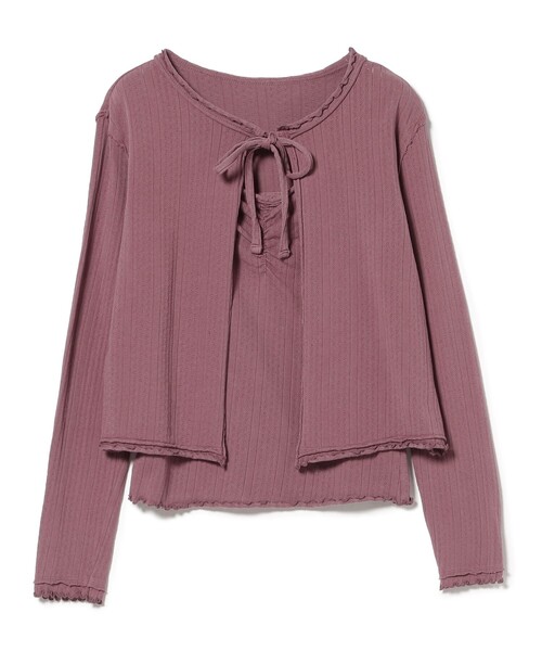 BEAMS HEART(ビームスハート)の「ヴィンテージ風 ツインカットソー(セットアイテム)(Tシャツ/カットソー・レディース・ピンク/ベージュ/チャコールグレー/ブラック系その他4/ブラウン系その他/レッド系その他2・FREE)」の6枚目の写真