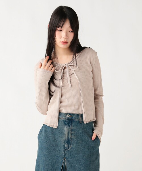 BEAMS HEART(ビームスハート)の「ヴィンテージ風 ツインカットソー(セットアイテム)(Tシャツ/カットソー・レディース・ピンク/ベージュ/チャコールグレー/ブラック系その他4/ブラウン系その他/レッド系その他2・FREE)」の12枚目の写真
