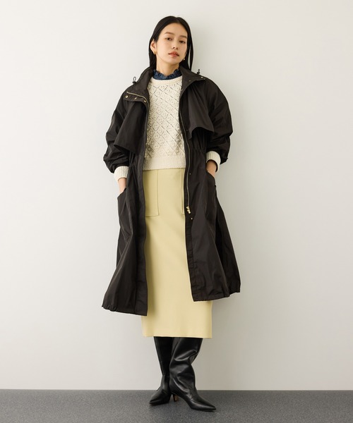 ROPE'（ロペ）の「撥水フーデッドドロストロング丈コート（マウンテンパーカー・レディース・ダークブラウン・FREE）」の7枚目の写真