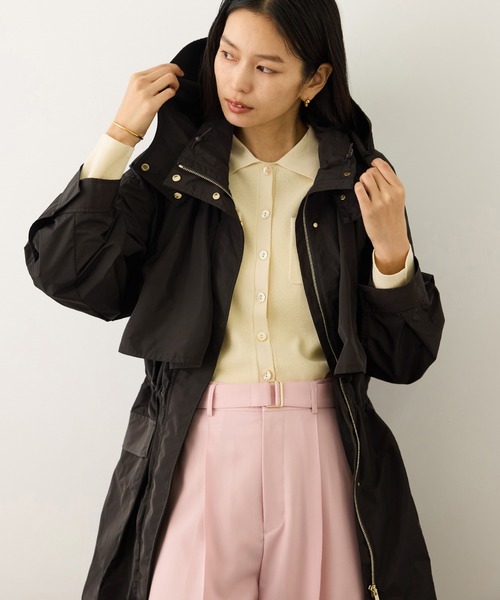 ROPE'（ロペ）の「撥水フーデッドドロストロング丈コート（マウンテンパーカー・レディース・ダークブラウン・FREE）」の9枚目の写真