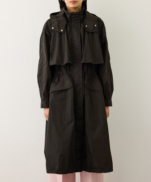 ROPE'（ロペ）の「撥水フーデッドドロストロング丈コート（マウンテンパーカー・レディース・ダークブラウン・FREE）」の13枚目の写真