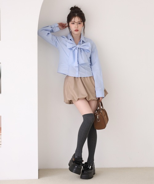 one after another NICE CLAUP（ワンアフターアナザーナイスクラップ）の「〈取り外し可能〉ボウタイリボンブラウス（シャツ/ブラウス・レディース・ピンク/オフホワイト/サックスブルー・FREE）」の21枚目の写真