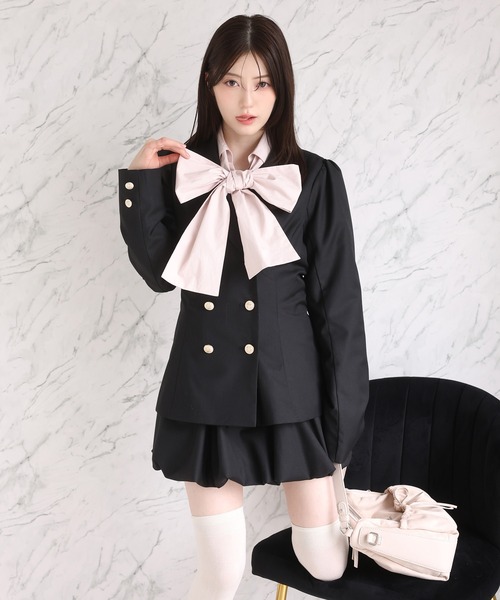 one after another NICE CLAUP（ワンアフターアナザーナイスクラップ）の「〈取り外し可能〉ボウタイリボンブラウス（シャツ/ブラウス・レディース・ピンク/オフホワイト/サックスブルー・FREE）」の15枚目の写真