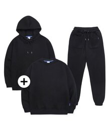OHP（ワンハンドレッドパーセント）の「OHP 裏起毛 スウェット+フードパーカー+ジョガーパンツ セット ブラック（スウェット）」
