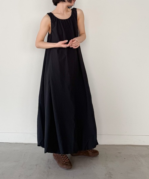 select MOCA by son(セレクトモカバイソン)の「サッカーチェックバルーンワンピース【by SON】(ワンピース・レディース・グレイッシュベージュ/ブラック・FREE)」の8枚目の写真