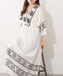 Remind me and forever | 【nane】【India Series】エスニック刺繍楊柳ワンピース(ワンピース)