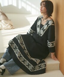 【nane】【India Series】エスニック刺繍楊柳ワンピース