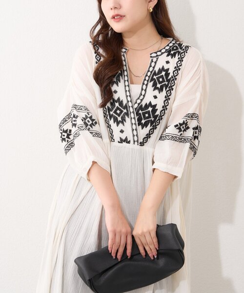 Remind me and forever(リマインドミーアンドフォーエバー)の「【nane】【India Series】エスニック刺繍楊柳ワンピース(ワンピース・レディース・ブラック/オフホワイト・FREE)」の20枚目の写真