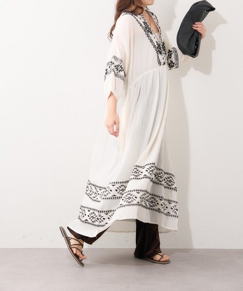 Remind me and forever(リマインドミーアンドフォーエバー)の「【nane】【India Series】エスニック刺繍楊柳ワンピース(ワンピース・レディース・ブラック/オフホワイト・FREE)」の18枚目の写真