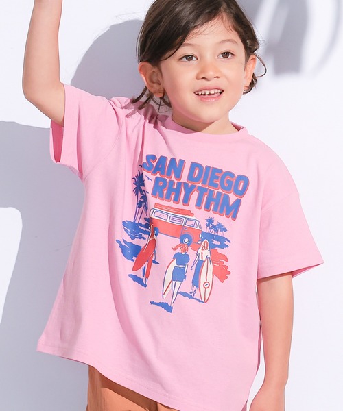 Life Support Products(ライフサポートプロダクツ)の「【プチプラ】サーフプリントTシャツ(Tシャツ/カットソー・キッズ・レッド/ピンク/オフホワイト/ブルー/ブラウン/カーキ/チャコール/マスタード/ベージュ/ダークブルー・130/150/140/100/95/90/80/120/110)」の9枚目の写真