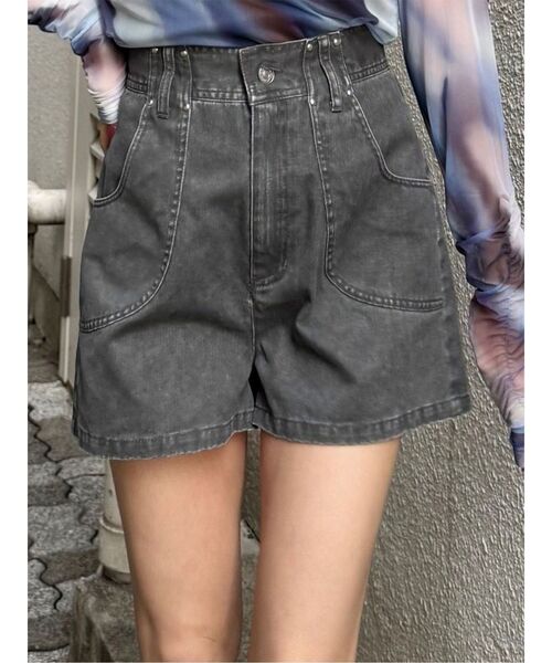 MURUA(ムルーア)の「【セットアップ対応】ウォッシュショートパンツ(その他パンツ・レディース・グレー/カーキ・1/2)」の1枚目の写真