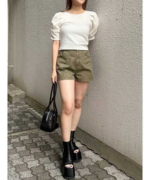 MURUA(ムルーア)の「【セットアップ対応】ウォッシュショートパンツ(その他パンツ・レディース・グレー/カーキ・1/2)」の10枚目の写真